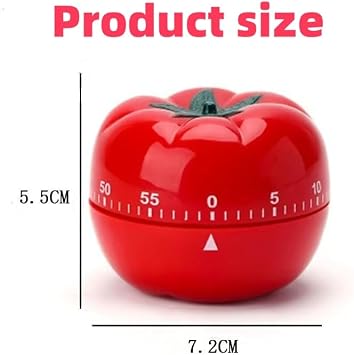 Mechanical Kitchen Timer, Red, 60 Min Countdown
