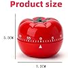Kitchen Timer, 60-Minute Mechanical Countdown Timer, Red