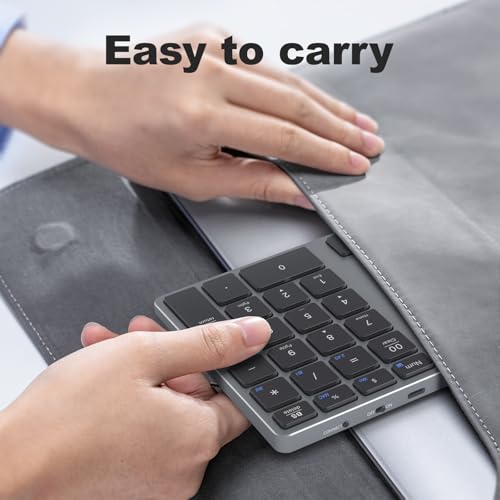 Image of MOFII Bluetooth Number Pad for Laptop - Gray Wireless Numeric Keypad 35 Keys USB-C Rechargeable Numpad, Accounting Portable Financial Data 10 Key for Laptop /PC /Desktop /Notebook /Surface Pro