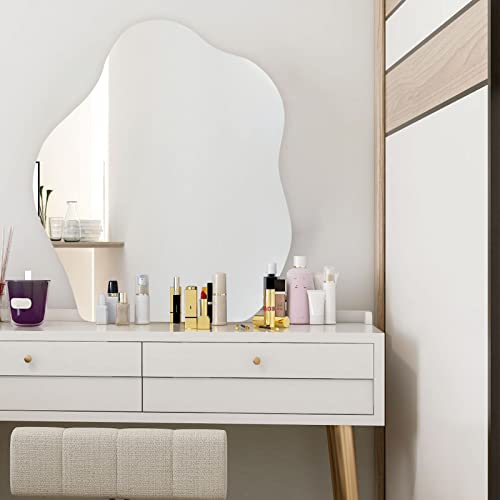 Flvzog Irregular Mirror 30"X25.5" Frameless Wall Mirror,Wall Mounted Cloud Shape Mirror,Aesthetic Vanity Mirror,Asthetic Room Decor For Home Decor Bedroom Decor Living Room Decor Cloud Decor #TOP4