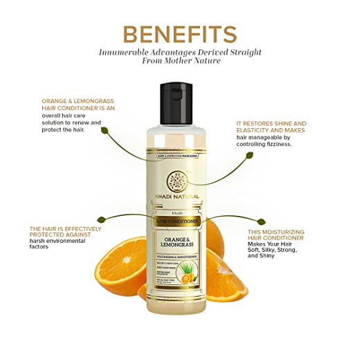 Khadi Natural Orange & Lemongrass Conditioner | Revitalizes hair strands|Restores hair shine and elasticity| Conditioner that softens hair|Suitable... - Image 2