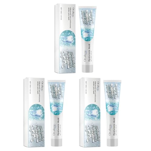 Dentifricio sbiancante ultra bianco all'acido ialuronico dentifricio sbiancante per denti portatile respiri rinfrescanti dentifricio 3 pezzi