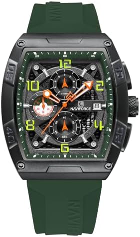 NAVIFORCE NF8052 Luminous Hollow Dial Barrel-Shaped Silicon Strap Sports Watch