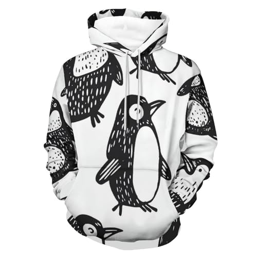 Sweat à capuche pingouin noir pour affronter le froid avec un style unique