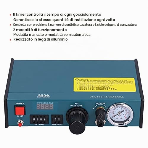 Distributore Automatico Colla, Dispenser di Colla Semiautomatico Dispenser di Adesivo Liquido con Display Digitale Operazioni Semi-Automatiche/Manuali(AC220V EU Plug)