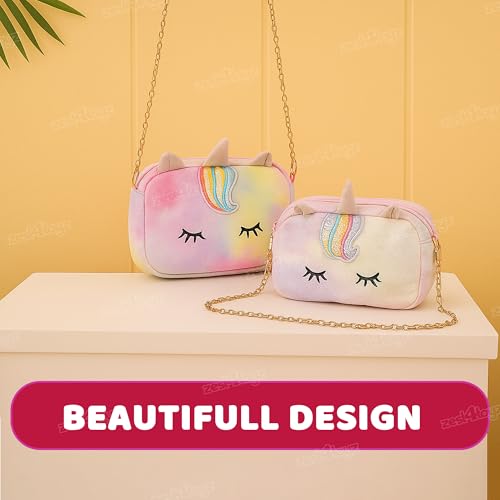 Image of Zest 4 Toyz Unicorn Sling Bag for Girls Crossbody Handbags Stylish Bags for Kids Stylish Lightweight Travel & Party Bag Birthday Gifts for Girls - Multicolor