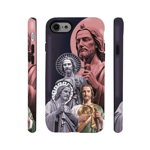 qizjio San Judas Phone Case Shockproof Protective Mexico Guadalupe Phone Case for iPhone 7/8/SE