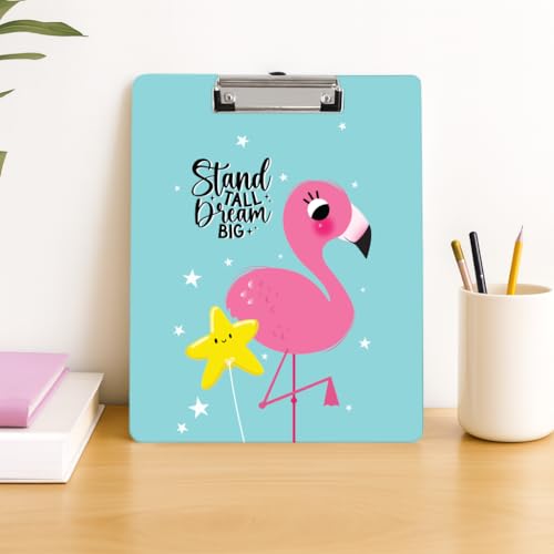 Image of Clipboard Drawing, Writing, Exam Board with Clip (Size - 24x36 cm) Sturdy, Lightweight for Office, School, College - Flamingo