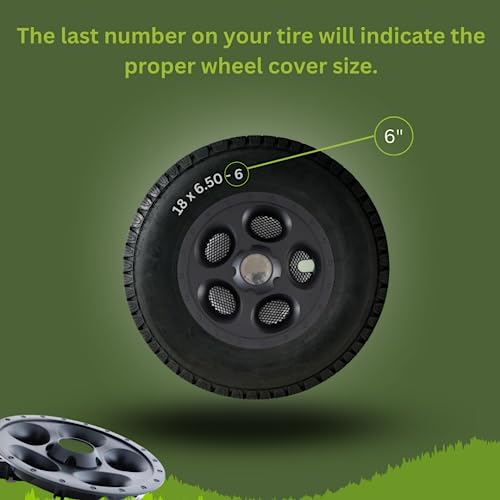 Good Vibrations Wheelies Nitro Series - Riding Lawn Mower Tractor Wheel Covers - Snap Fit to the Rim - 6 inch Diameter (Black) / 2pk - Thumbnail 5