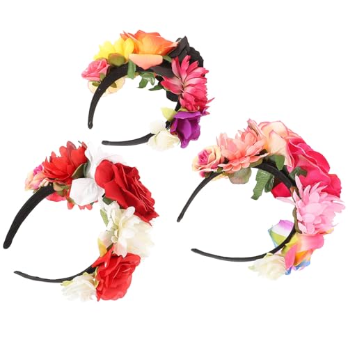 Serre-tête à fleurs gothique Halloween pour costume mexicain Dia de los Muertos
