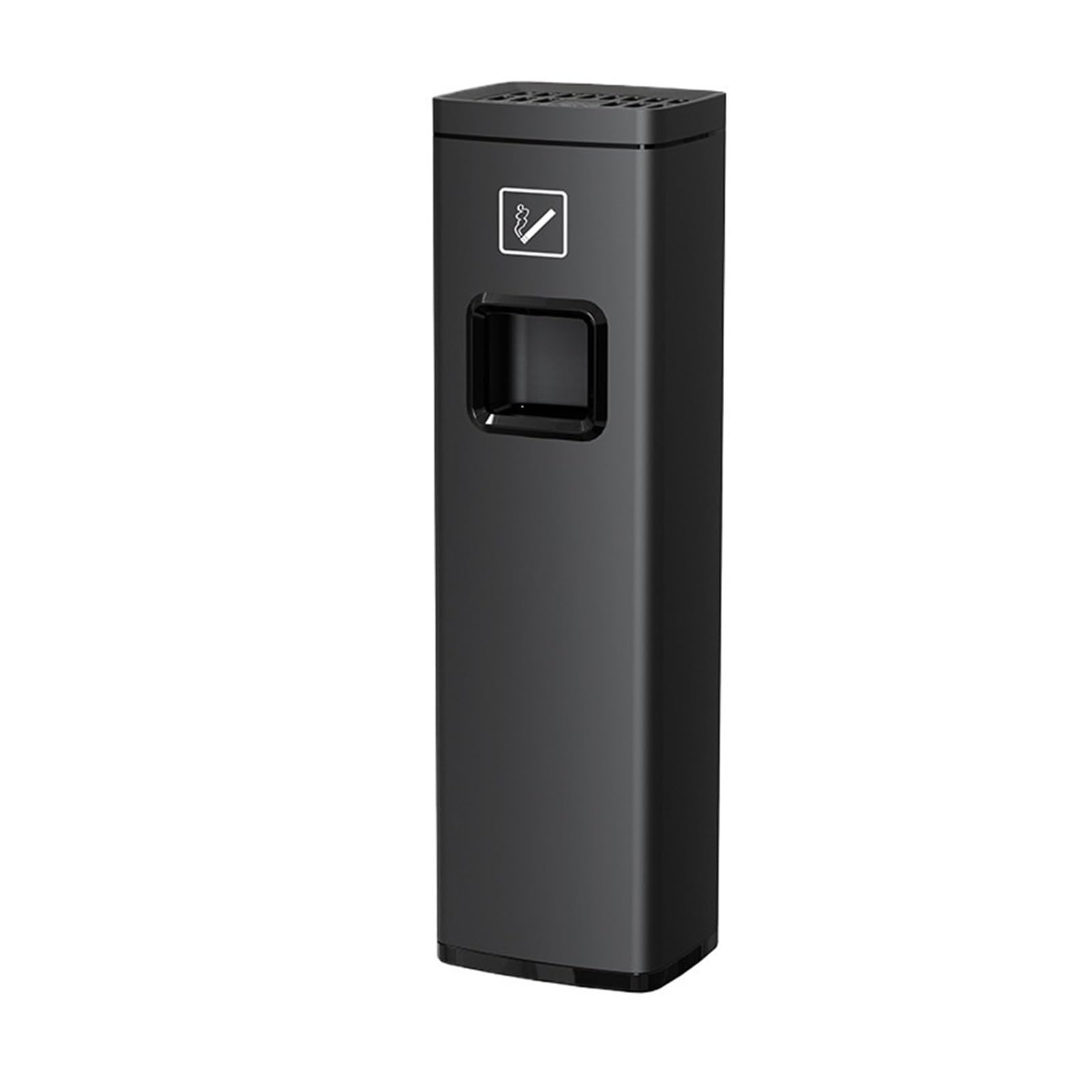 Z4T8M2K6G5 Waste Bin Commercial Trash Can with Lid, Side Opening Steel Waste Bin，Decorative Container Trash Can(Black)