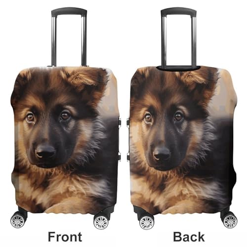 German Shepherd Puppy Printed Luggage Cover Protector, Fits 18-32 Inch Luggage3