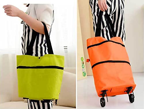 MFLASMF Wiederverwendbare und praktische Einkaufstasche auf Rädern, Faltbare Einkaufstasche, tragbare Faltbare Trolley… – Bild 5