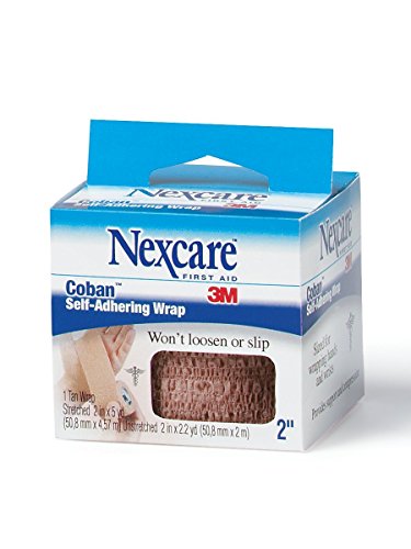 Nexcare Coban Self-Adherent Wrap, 2-Inch x 5-Yard Roll, 1-Count Boxes (Pack of 6)