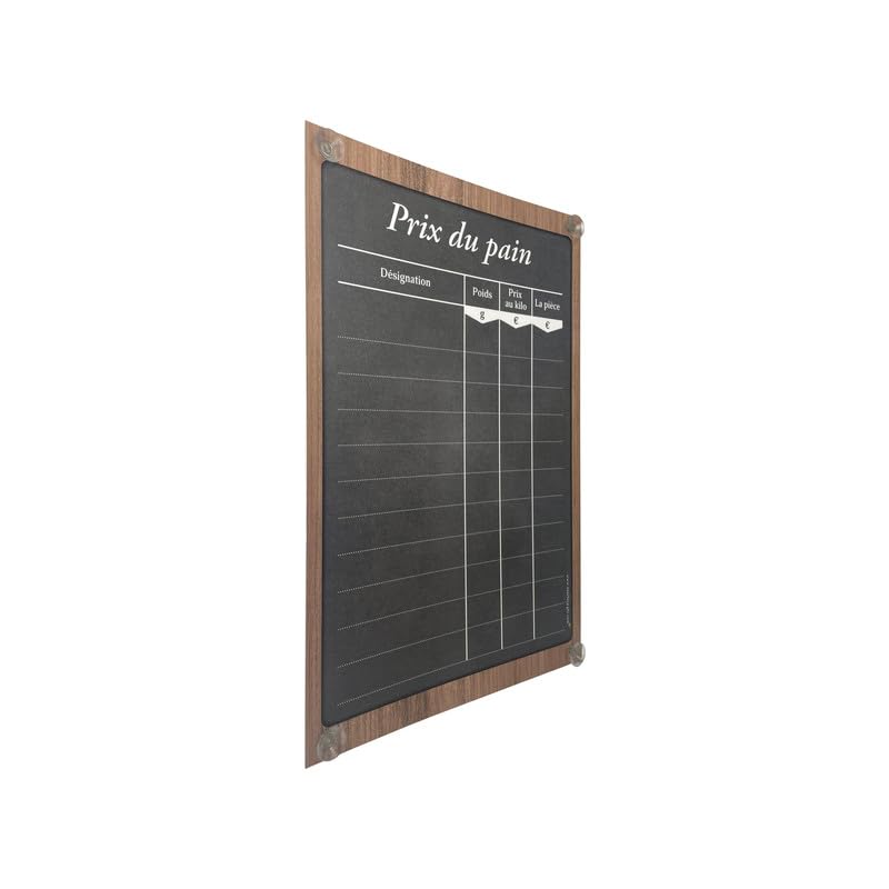 Panneau "PRIX DU PAIN" dimensions 60 x 40 cm avec fixation ventouses