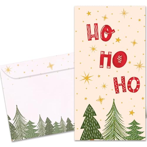 Tree-Free Greetings - Season's Greeting マネーホルダーカード - アートフルデザイン - マネーホルダーカード1枚 + お揃いの封筒 - 米国製 - 100%再生紙 - 3.7 x 7インチ - 気まぐれな木 (ZO