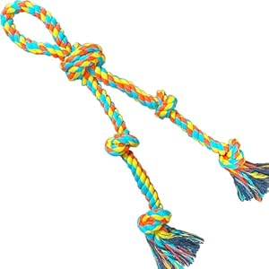 Extra Large Dog Tug of War Rope Toy for Aggressive Chewers Medium Large Breed Giant Chew Rope Puppy Teething Toys Indestructible Tug Rope Durable Knotted Rope Chewing Toys Heavy Duty XL Rope Toy