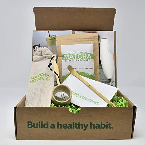 Matcha Green Tea Starter Kit - Traditional Matcha with Modern Convenience Tea Starter Kit includes one Complete Organic Japanese Matcha Tea Powder (Matcha Green Tea Starter Kit)