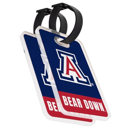 UA Wildcats lot de 2 étiquettes de bagage acrylique anti-perte