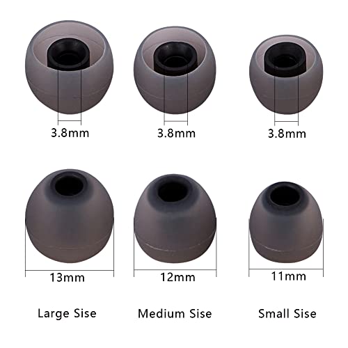 Image of Silicone Earbud Tips Earbuds Replacement Ear Tips Gels Bud for Popular in-Ear Headphones Other Inner Hole from 3.8mm - 5.1mm Earphones 9 Pairs S /M /L