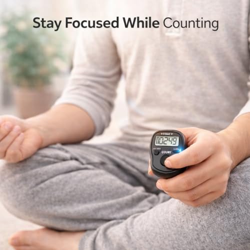 Image of PulGos 𝐏𝐚𝐜𝐤 𝐨𝐟 𝟐 Ring Tally Counter for Chanting Mantra | Finger Counter for Naam Jap, Meditation, Prayer & Pooja | Smooth Click & 𝐀𝐜𝐜𝐮𝐫𝐚𝐭𝐞 Counting Machine for Jap Mala & Umpire Use