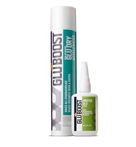 GluBoost Bonus Combo Packs – GluDry Accelerator - Fill n’ Finish Pro Formula - Thin - Ultra Thin – White - Black - Lac R Shot (GluDry Acclerator + MasterGlu | Thin)