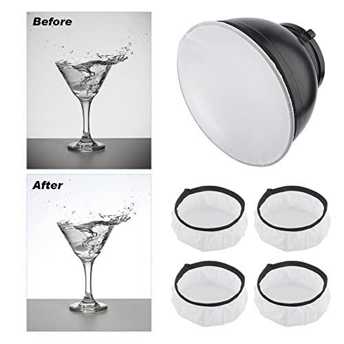 4-Pack Soft White Light Diffuser Sock, 18Cm/ 7 Inch Elastic Soft White Video Shooting Standard Reflector, Photography Diffuser Lamp Cover Diffuser Cloth For Ring Light Flash Light(White) #TOP3