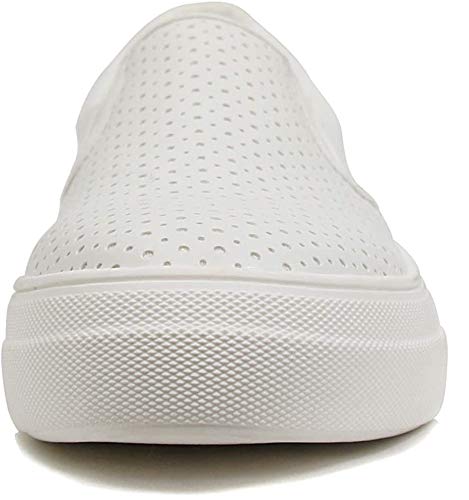 Soda Flat Women Shoes Slip On Loafers Casual Sneakers Memory Foam Insoles Hidden Platform/Flatform Round Toe Croft-G White 8.5 #TOP2