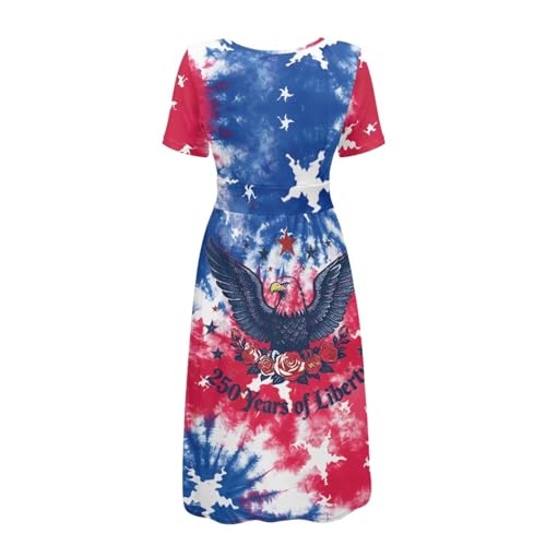 Image of Women's Summer Dresses Short Sleeve Formal Dresses with Pockets | Lightweight polyester fabric delivers cool airflow during hot summer outdoor activities