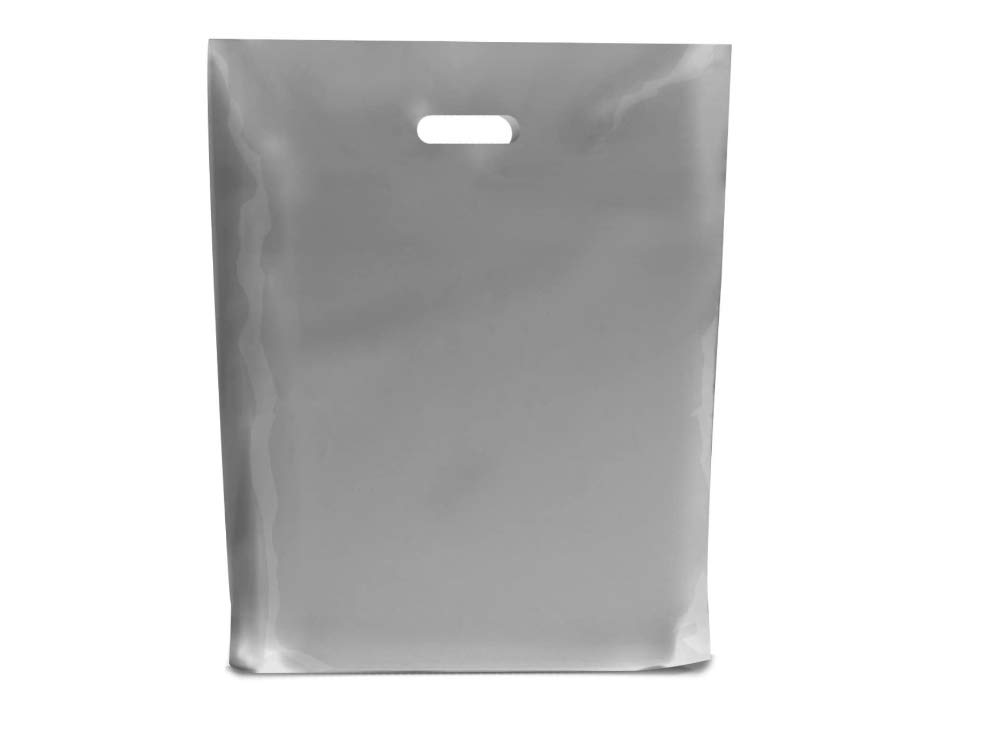 Silver Plastic Bags/Gift Shop Carrier Bag/Boutique Retail - Small & Large