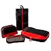 MIGUOR Sacchetti Portascarpe Multi-Funzione Borsa da viaggio borsa da viaggio in quattro pezzi Scarpe Poliestere impermeabile a griglia diamantata Rosso nero 36×25×7CM