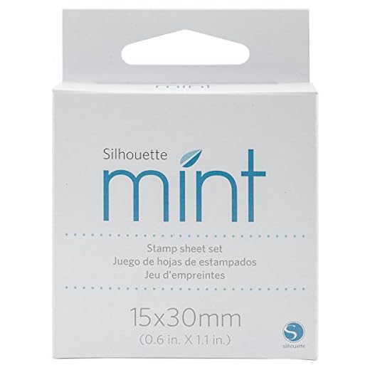 Silhouette Verwenden Sie das Blatt-Set, um individuelle Stempel zu erstellen, Mint, Gummi, XS