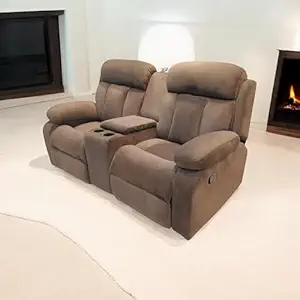 The Couch Cell Two-Seater Recliner Sofa, Brown Suede Velvet