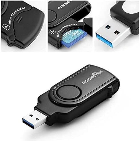 Close-up of Rocketek RT-CR3A showing an SD card inserted and the protective cover