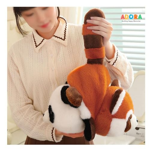 Image of ADORA Cute Flippable Plush Panda to Raccoon Reversible Soft Toy 30 cm | 2-in-1 Flip Stuffed Animal | Ultra Soft Plush Toy for Kids & Adults, Hugging & Home Decor Plush (White & Orange)