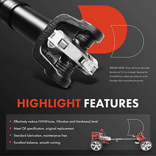 A-Premium Front Complete Drive Shaft Prop Shaft Driveshaft Assembly Compatible With Jeep Cherokee 1987-2001, Comanche 1987-1992, Wagoneer 1987-1990, 4Wd Automatic Transmission, Replace# 53005542 #TOP3
