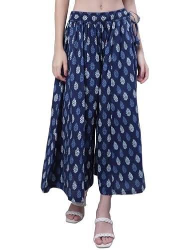 Image of TAG-7 Women Printed Flared Palazzos