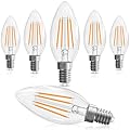 GvvooHome LED Candelabra Light Bulbs 40 watt Equivalent, Dimmable E12 LED Bulb, 2700K Soft White B10 Candle Bulb, Chandelier Light Bulbs, 90+CRI, 400LM, Cear Glass, 6 Pack