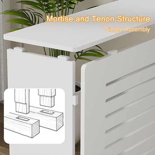 Cache-radiateur élégant blanc pour une maison chaleureuse et ordonnée - 4