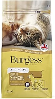 Burgess Adult Cat Food British Chicken and Duck - 1.5 kg, Brown