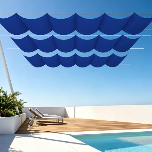 Toile imperméable rétractable vague pour protéger le patio du soleil - 2