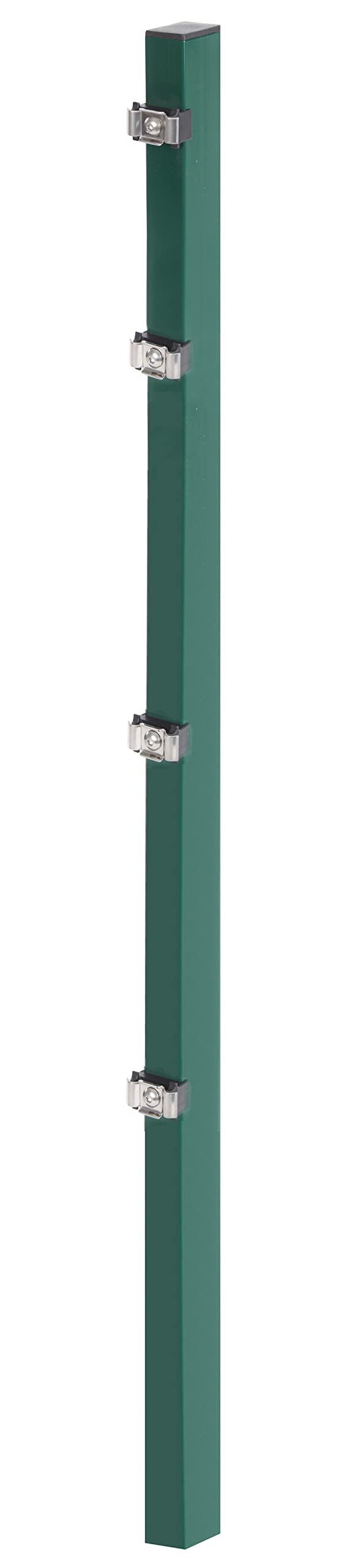Alberts 677688 Zaunpfosten für Doppelstabmattenzaun | mit Klemmlaschenbefestigung | grün | Länge 2000 mm | Pfosten 60 x 40 mm