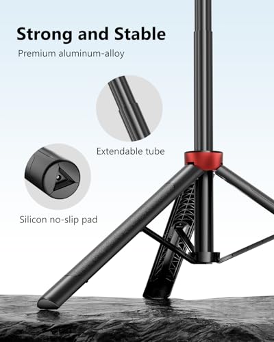 Aureday 72" Phone Tripod and Selfie Stick, Cell Phone Tripod Stand with Wireless Remote & Extendable Phone Mount for Travel/Selfie/Recording/Vlogging, Compatible with iPhone/Android/Camera - image 3