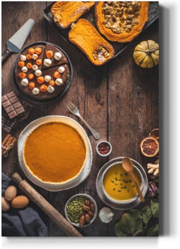 Large Wall Art Decor Autumn pumpkin meal pumpkin pie butternut