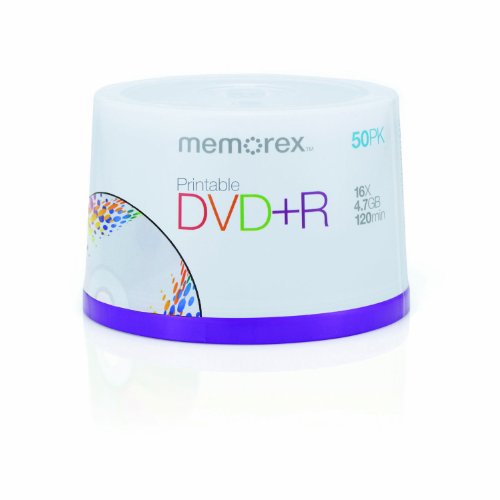 Memorex 4.7Gb/16x Printable DVD+R 50-Pack Spindle