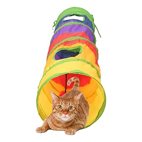 Cat Tunnel Colorful Cat Tunnel Toy Pet Tunnel Toy Collapsible Cat Tube Crinkle Pop Up Tunnel Set Pet Toys Cover