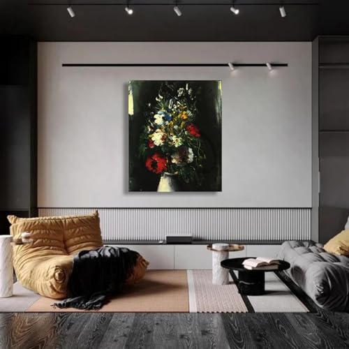 Tableaux décorations de bureau à domicile vase de fleurs 35x30 - 3