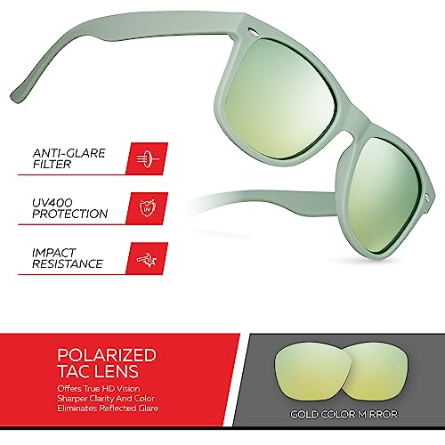 Image of Retro Rewind Polarized Sunglasses for Women Men - UV400 Classic Square Vintage Shades Trendy Unisex Sun Glasses