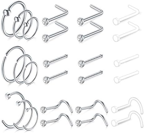 Neus bone piercing met hartje prong set