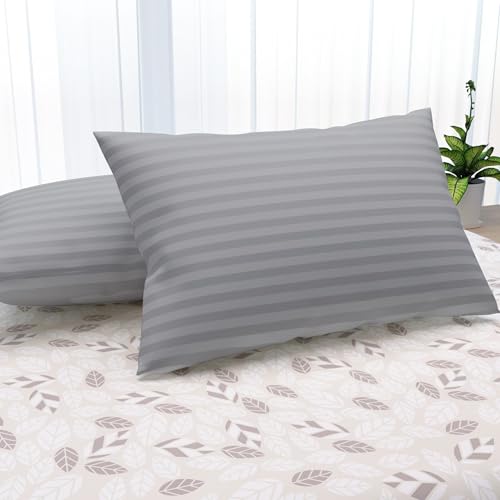 LA VERNE Microfiber Virgin Microfibre Blown Technology Filled Luxurious Anti Bacterial Cloth Sleeping Pillow (Grey, Pack of 2)